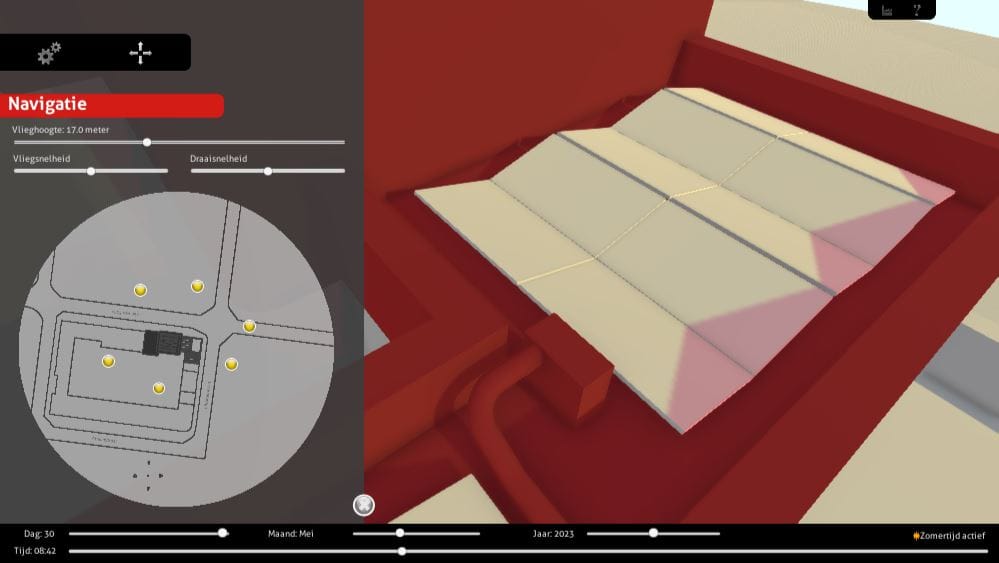 Interactieve visualisatie van schaduw op zonnepanelen
